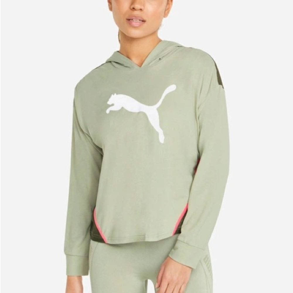 Puma Women's Green Hoodie Sweater